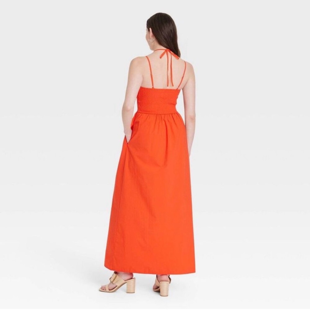 NWT Universal Thread Red Orange cutout maxi Dress size S 6 - Picture 3 of 3